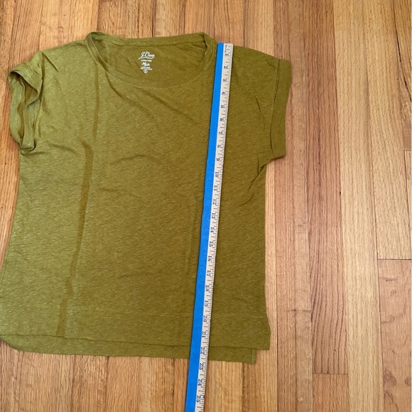 J. Crew Linen Tee Women's S Mustard Yellow Classic Minimalist Autumn (A1 - Picture 6 of 10